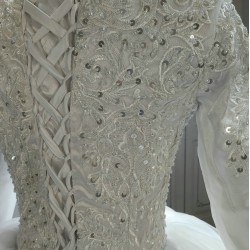 High Neck Budget Muslin Wedding Dresses Wholesale CBWD0093