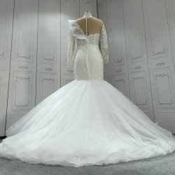 Lace Tulle Modern Mermaid Wedding Dresses CBWD0087