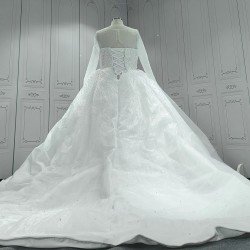 Long Sleeves Beaded Ball Gown Wedding Dress Luxury CBWD0085