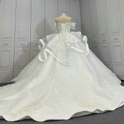 Off The Shoulder Ball Gown Wedding Dress With Tassels CBWD0069