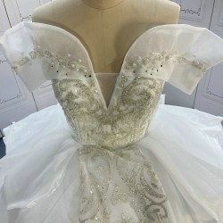 Off The Shoulder Elegant Ball Gown Wedding Dress CBWD0066