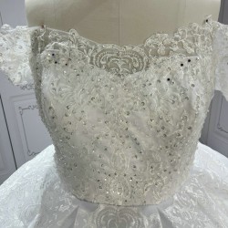 Off The Shoulder Lace Wedding Dress CBWD0056