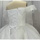 Off The Shoulder Pearl Wedding Dress CBWD0049