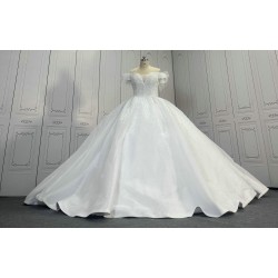 Off The Shoulder Pearl Wedding Dress CBWD0049