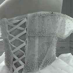 Off The Shoulder Pearl Wedding Dresses Wholesale CBWD0047
