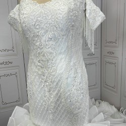 Off The Shoulder Ruffled Luxury Mermaid Wedding Dresses CBWD0046