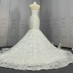 Pearls Lace Mermaid Wedding Dresses CBWD0042