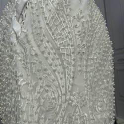 Pearls Lace Mermaid Wedding Dresses CBWD0042