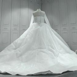 Round Neck Beaded Luxury African Wedding Dresses CBWD0039