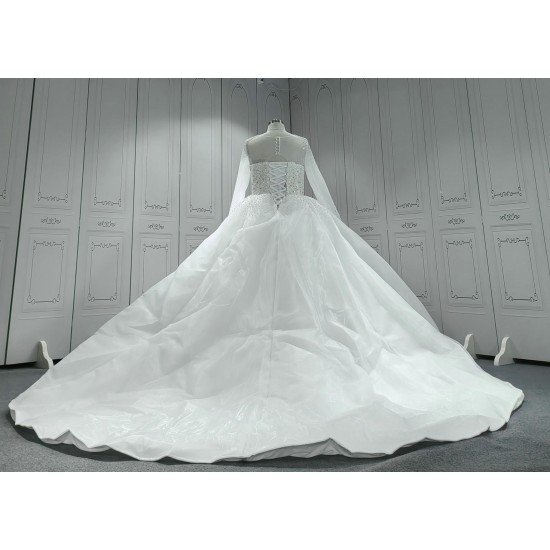 Round Neck Beaded Luxury African Wedding Dresses CBWD0039
