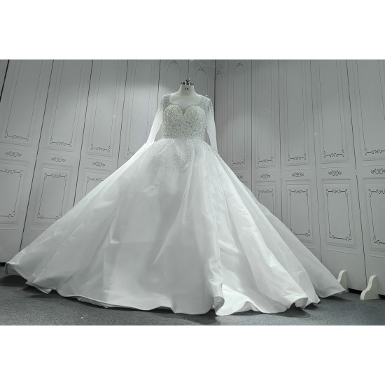 Round Neck Beaded Luxury African Wedding Dresses CBWD0039