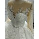 Round Neck Long Sleeves Ball Gown Wedding Dresses CBWD0035