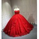 One Shoulder Budget Off The Shoulder Red Quinceanera Dresses Floor Birthday Party Gown Sweet 16
