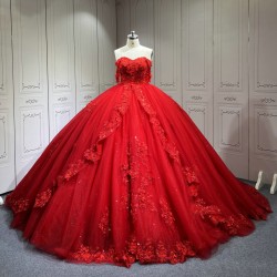 One Shoulder Budget Off The Shoulder Red Quinceanera Dresses Floor Birthday Party Gown Sweet 16