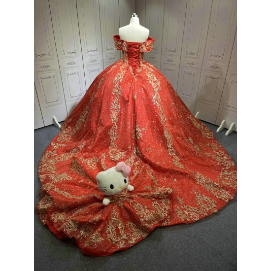 Red With Gold vestidos de 15 quinceaneravestidos de fiesta vestidos de 15 anosquinceanera vestido de 15 quinceanera With Matching Bear