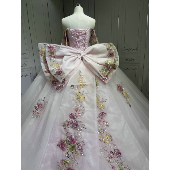 Mumuleo Pearl Pink Quinceanera Dresses Vestidos De 15 Traje De Quinceaera Rosa Y Violeta Vestidos De 15 Anos Ball Gown