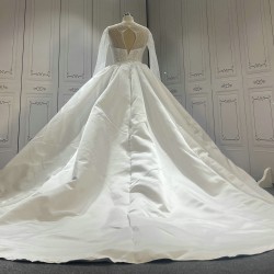 Satin Two In One Wedding Dress Mermaid Bride Dress With Ball Gown Over Skirt CBWD0020