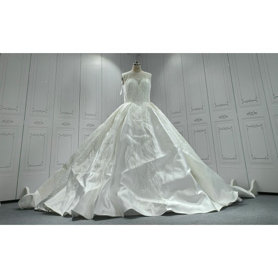 Sleeveless Satin Ball Gown Wedding Dresses Online CBWD0017