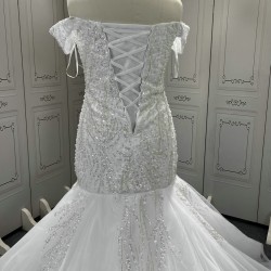 2024 New Sequin Wedding Dress Strapless Sweetheart Nekline Bridal Gowns Black Girl Women Dress