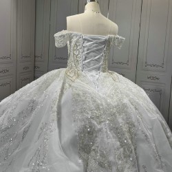 2024 New Wedding Dresses Off The Shoulder Sweetheart Neck Bridal Dress Sequin Princess Dress