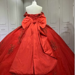 2024 Red Quinceanera Dresses Princess Ball Gown Lace Appliques Sweetheart Girls Sweet 15 Vestidos De 15 Anos