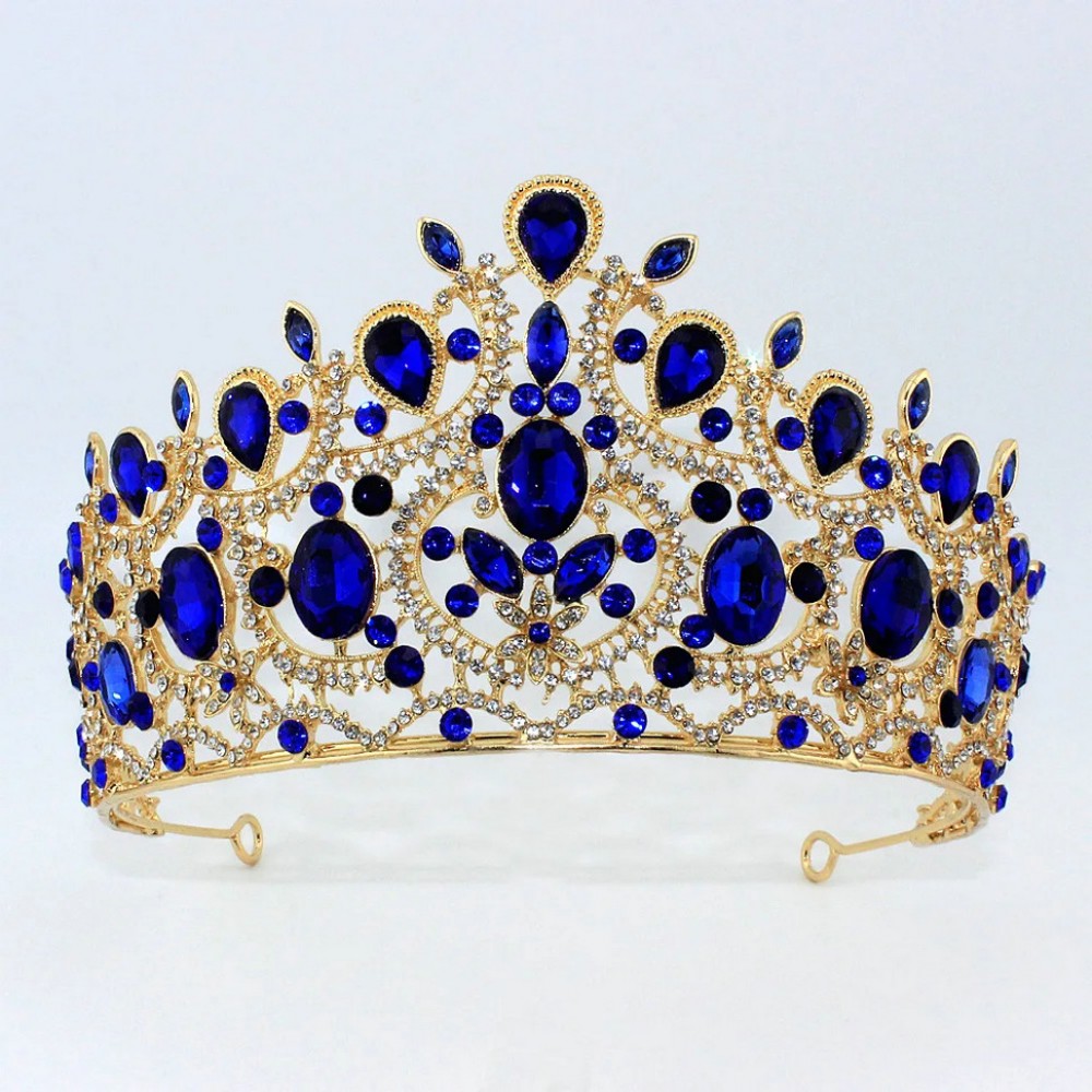 Baroque Wedding Crowns For Queen Crystal Bridal Tiara Crown For Pageant Miss Universe Diadem Prom Wedding Hair Jewelry Headdress