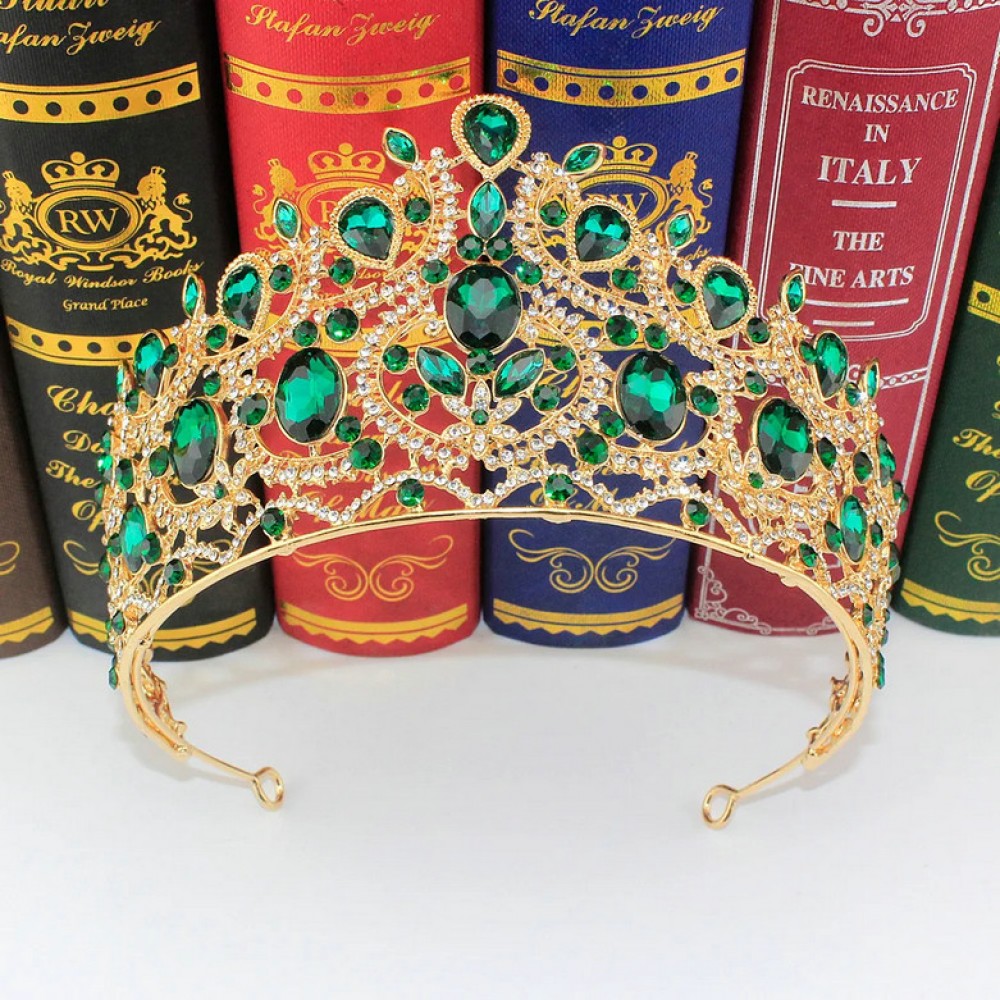 Baroque Wedding Crowns For Queen Crystal Bridal Tiara Crown For Pageant Miss Universe Diadem Prom Wedding Hair Jewelry Headdress