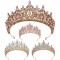 Baroque Green Opal Crystal Bridal Crowns Wedding Headband Tiaras Hair Jewelry Accessories Women Rhinestone Headwear Queen Diadem