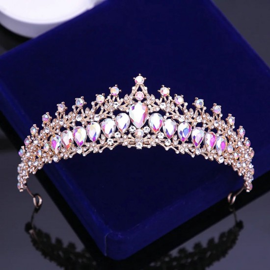 Baroque Vintage Princess Queen Bridal Crown Headwear Crystal Tiara For Women Girl Wedding Crown Hair Dress Accessories Jewelry