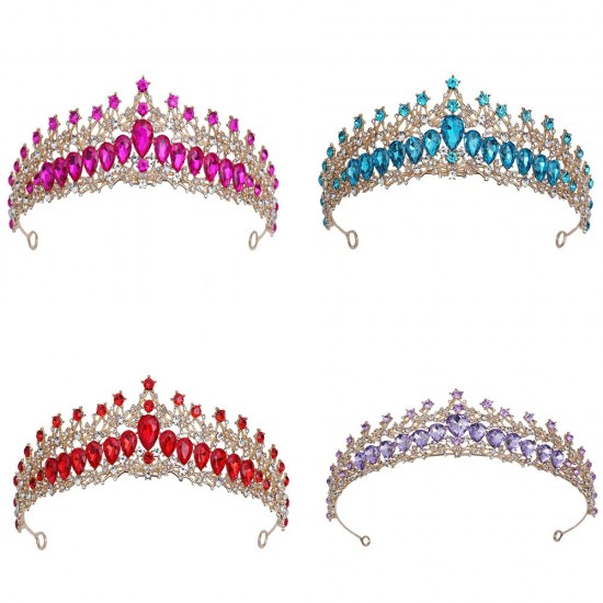 Baroque Vintage Princess Queen Bridal Crown Headwear Crystal Tiara For Women Girl Wedding Crown Hair Dress Accessories Jewelry
