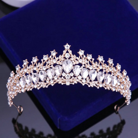 Baroque Vintage Princess Queen Bridal Crown Headwear Crystal Tiara For Women Girl Wedding Crown Hair Dress Accessories Jewelry