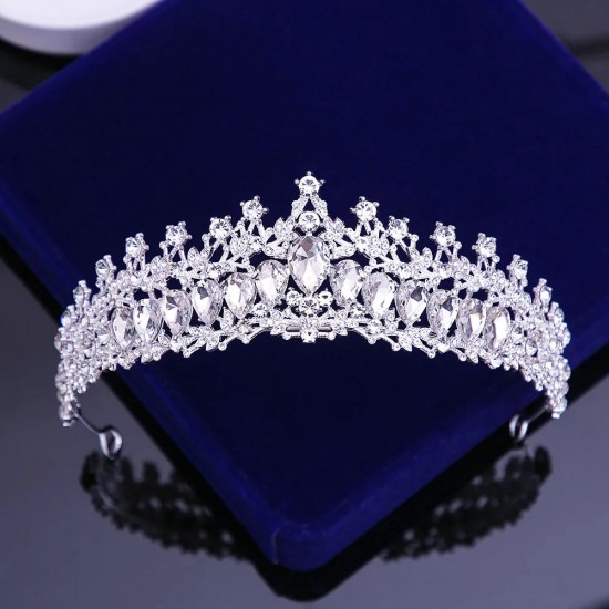 Baroque Vintage Princess Queen Bridal Crown Headwear Crystal Tiara For Women Girl Wedding Crown Hair Dress Accessories Jewelry
