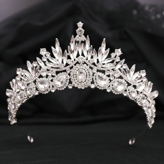 Baroque Vintage Princess Queen Bridal Crown Headwear Crystal Tiara For Women Party Wedding Crown Hair Dress Accessories Jewelry
