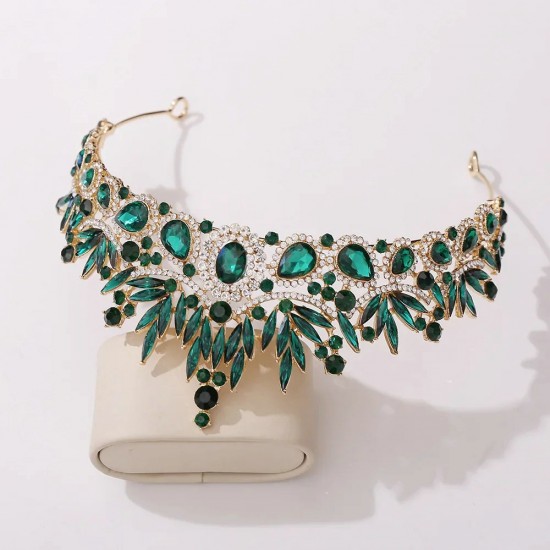 Baroque Vintage Princess Queen Bridal Crown Headwear Crystal Tiara For Women Party Wedding Crown Hair Dress Accessories Jewelry