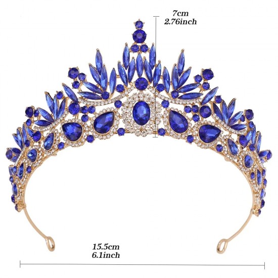 Baroque Vintage Princess Queen Bridal Crown Headwear Crystal Tiara For Women Party Wedding Crown Hair Dress Accessories Jewelry