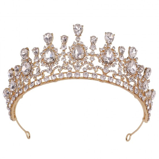 Baroque Vintage Princess Queen Bridal Crown Headwear Crystal Tiara For Women Wedding Crown Hair Dress Accessories Party Jewelry