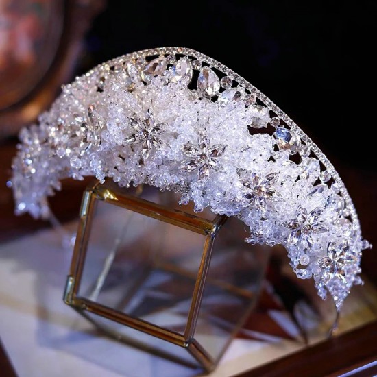 Baroque Vintage Princess Queen Bridal Crown Headwear Crystal Tiara For Women Wedding Crown Party Dress Hair Accessories Jewelry