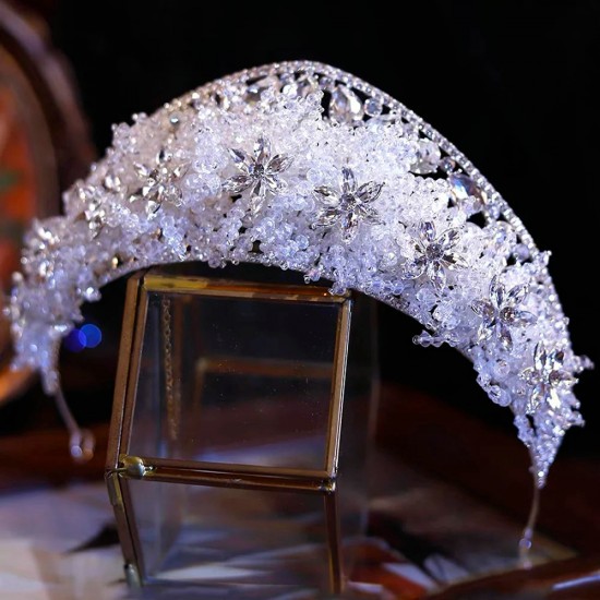 Baroque Vintage Princess Queen Bridal Crown Headwear Crystal Tiara For Women Wedding Crown Party Dress Hair Accessories Jewelry