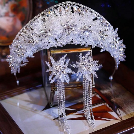 Baroque Vintage Princess Queen Bridal Crown Headwear Crystal Tiara For Women Wedding Crown Party Dress Hair Accessories Jewelry