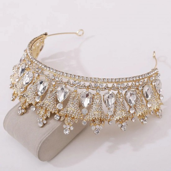 Bridal Crown Headwear Crystal Tiara Baroque Vintage Princess Queen For Women Wedding Crown Hair Dress Accessories Party Jewelry