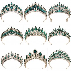 Bridal Hairwear Green Crystal Tiaras and Crowns for Women Wedding Bridal Hair Accessories Baroque Rhinestone Head Jewelry Diadem