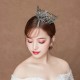 Bridal Headwear Vintage Golden Lady Wedding Rhinestone Tiara Birthday Round Crown Hair Accessories for Women Party Headdress