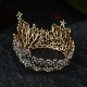 Bridal Headwear Vintage Golden Lady Wedding Rhinestone Tiara Birthday Round Crown Hair Accessories for Women Party Headdress