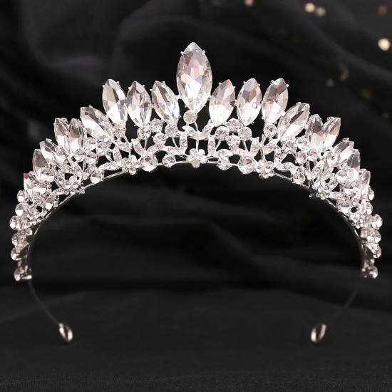 Colorful Rhinestone Tiaras Luxury Crystal Crowns Princess Queen Bridal Wedding Party Headbands Hair Jewelry Accessories