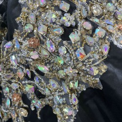 Crystal Black Quinceanera Dresses Sweetheart Off the Shoulder Vestidos De 15 Anos Quinceanera Custom Made With Bow