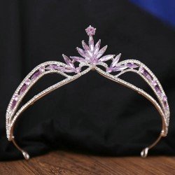 Crystal Blue Crown Baroque Vintage Bridal Wedding Party Rhinestone Tiaras Hair Accessories Fashion Headwear
