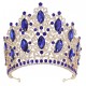 High Quality Bridal Wedding Diadem Large Crystal Purple Crown Rhinestone Tiara Banquet Party Costume Hair Jewelry Accessories