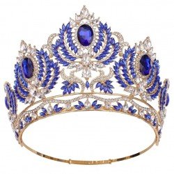 High Quality Luxury Large Crystal Crown Alloy Rhinestone Tiara For Women Bridal Wedding Party Diadem Hair Accessories Jewelry