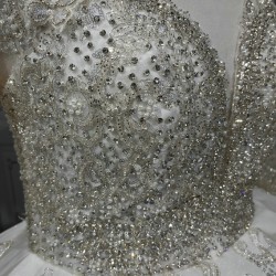 Long Sleeve Bridal Dress 2024 Sequin White Ivory Fashion Sexy Ball Gown Wedding Dresses for Brides Plus Size