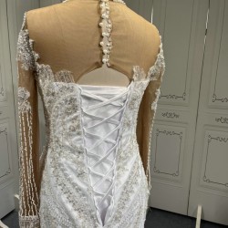 Long Sleeve Sequins Wedding Dresses 2024 High Neck Bridal Gowns Princess Mermaid Bride Dress Vestido De Novia
